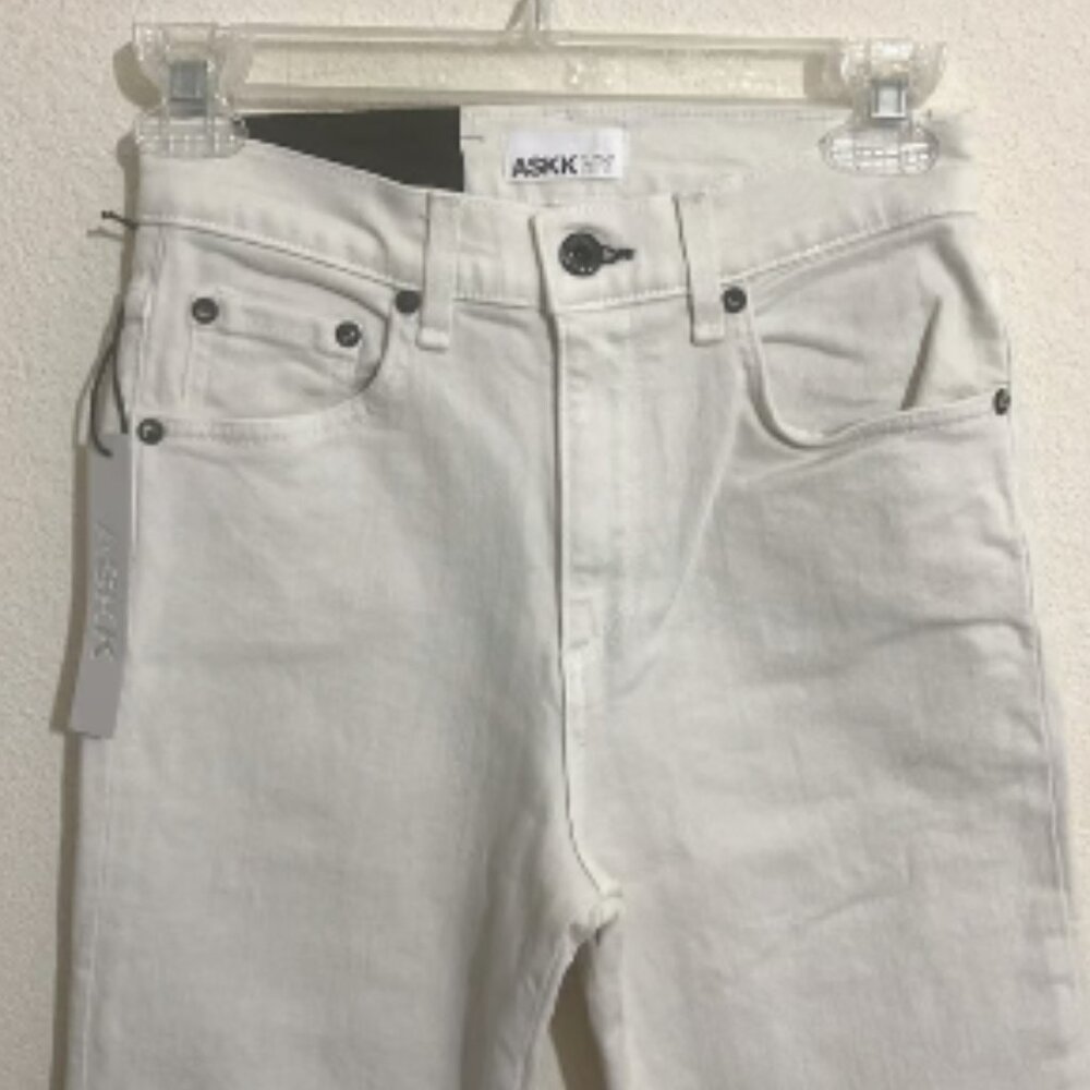 ASKK NY White-Blue Two-tone Denim Jeans w Flare Legs Women's Size 25